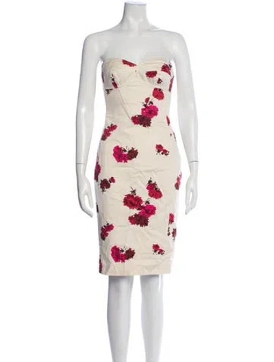 Pre-owned Derek Lam Floral Print Knee-length Dress In Neutrals