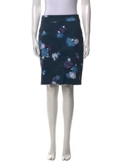 Pre-owned Derek Lam Floral Print Knee-length Skirt In Blue
