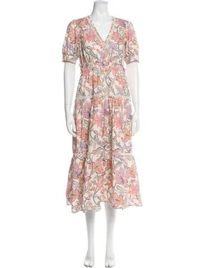 Pre-owned Derek Lam Floral Print Long Dress In Neutral