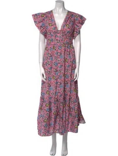 Pre-owned Derek Lam Floral Print Long Dress W/ Tags In Pink