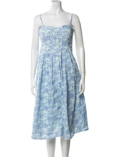 Pre-owned Derek Lam Floral Print Midi Length Dress In Blue
