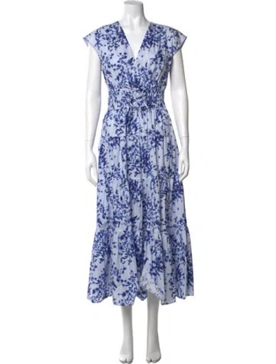 Pre-owned Derek Lam Floral Print Midi Length Dress In Blue