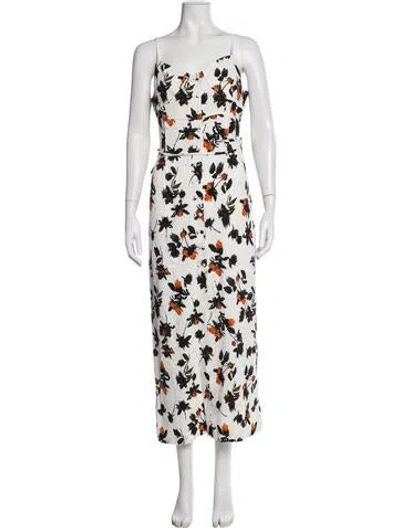 Pre-owned Derek Lam Floral Print Midi Length Dress In Neutrals