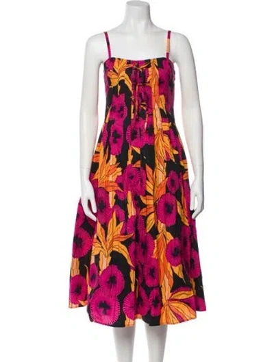 Pre-owned Derek Lam Floral Print Midi Length Dress In Pink