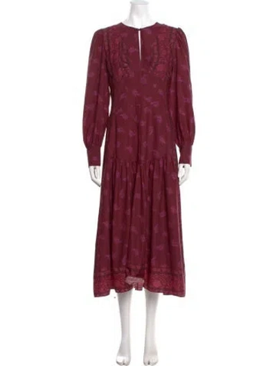 Pre-owned Derek Lam Floral Print Midi Length Dress In Purple