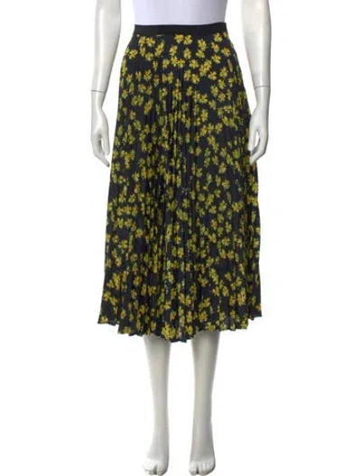 Pre-owned Derek Lam Floral Print Midi Length Skirt In Black