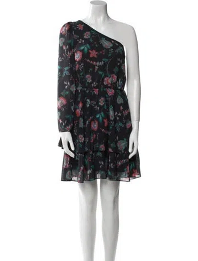Pre-owned Derek Lam Floral Print Mini Dress In Black