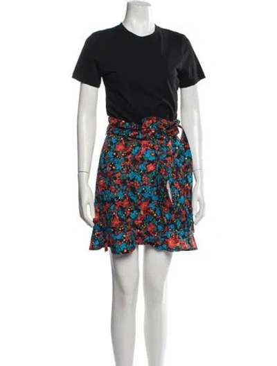 Pre-owned Derek Lam Floral Print Mini Dress In Black