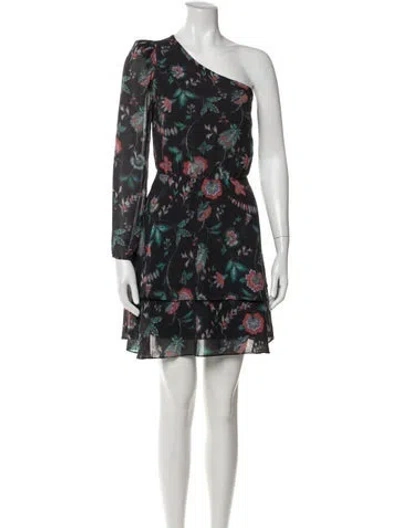 Pre-owned Derek Lam Floral Print Mini Dress In Black