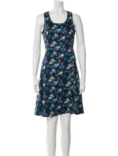 Pre-owned Derek Lam Floral Print Mini Dress In Blue