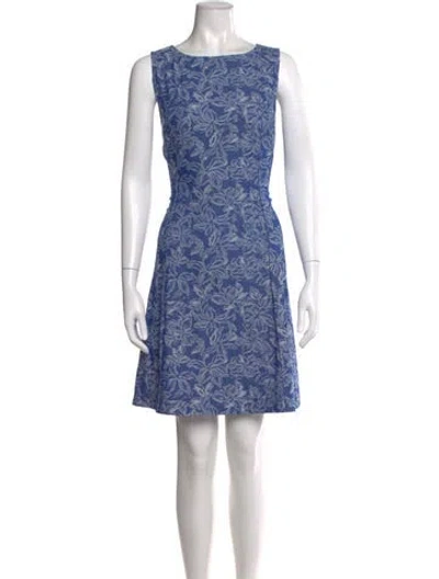 Pre-owned Derek Lam Floral Print Mini Dress In Blue