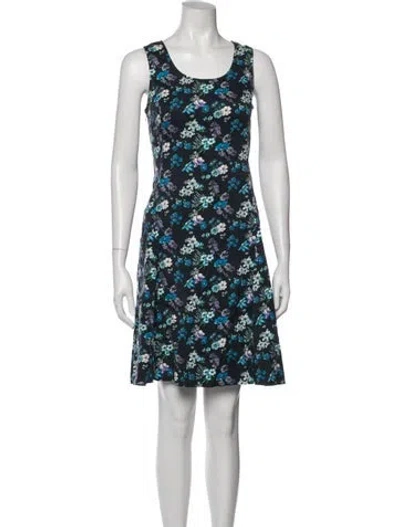Pre-owned Derek Lam Floral Print Mini Dress In Blue