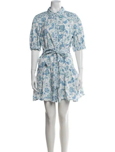 Pre-owned Derek Lam Floral Print Mini Dress In Blue