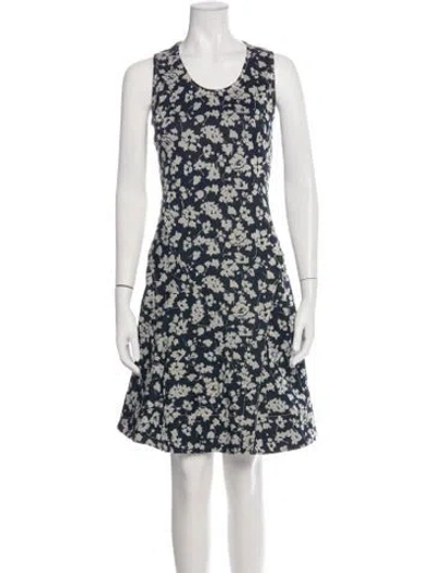 Pre-owned Derek Lam Floral Print Mini Dress In Blue