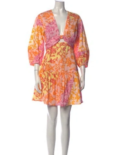 Pre-owned Derek Lam Floral Print Mini Dress In Pink