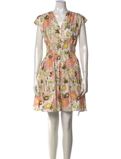 Pre-owned Derek Lam Floral Print Mini Dress In Pink