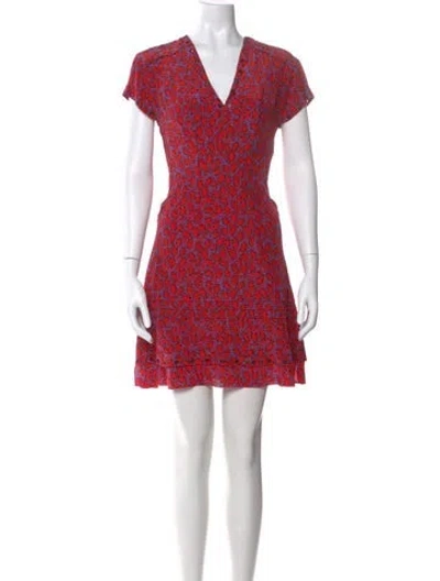 Pre-owned Derek Lam Floral Print Mini Dress W/ Tags In Red