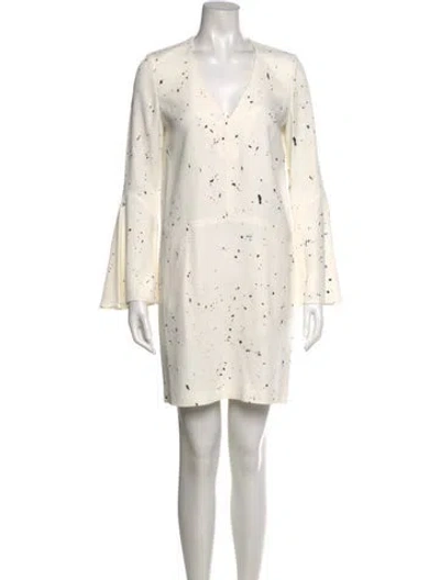 Pre-owned Derek Lam Floral Print Mini Dress In White