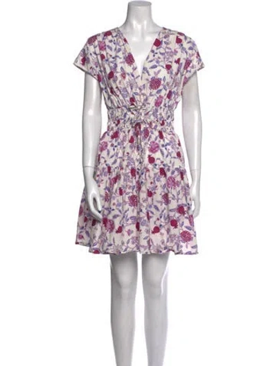 Pre-owned Derek Lam Floral Print Mini Dress In White