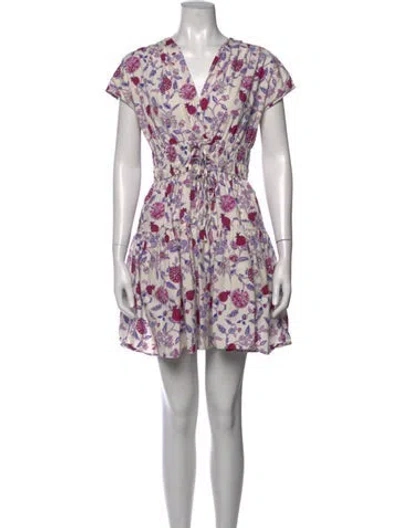 Pre-owned Derek Lam Floral Print Mini Dress In White