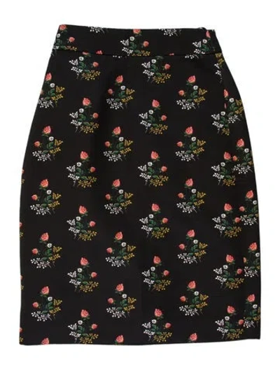 Pre-owned Derek Lam Floral Print Mini Skirt In Black