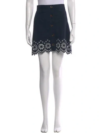 Pre-owned Derek Lam Floral Print Mini Skirt In Blue