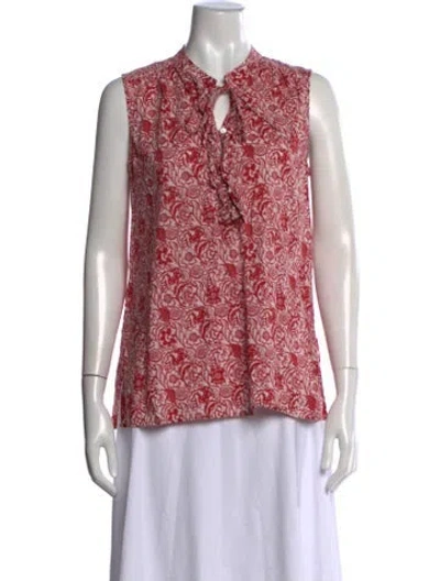Pre-owned Derek Lam Floral Print Sleeveless Blouse In Pink