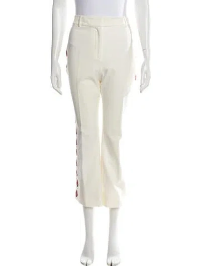 Pre-owned Derek Lam Floral Print Straight Leg Pants In Neutrals