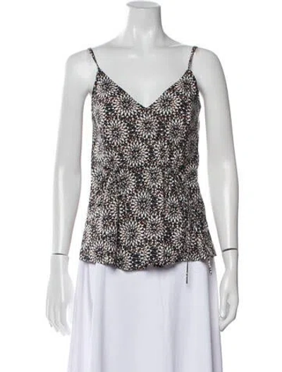 Pre-owned Derek Lam Floral Print V-neck Blouse In Black