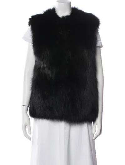 Pre-owned Derek Lam Fox Faux Fur Jacket In Black