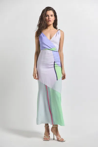 Derek Lam Gabrielle Printed Dress In Multi