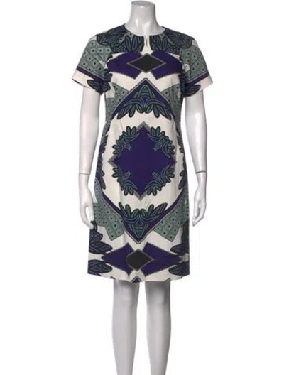 Pre-owned Derek Lam Graphic Print Knee-length Dress In White