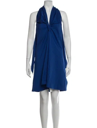 Pre-owned Derek Lam Halterneck Mini Dress In Blue