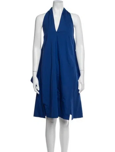 Pre-owned Derek Lam Halterneck Mini Dress In Blue