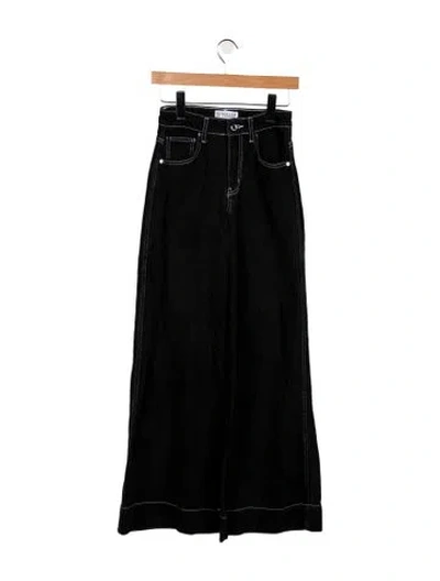 Pre-owned Derek Lam High-rise Wide Leg Jeans In Black