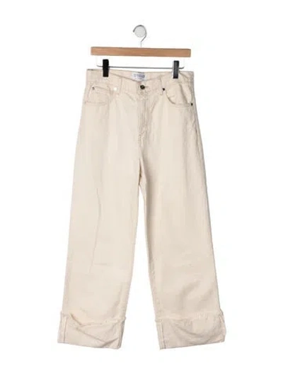Pre-owned Derek Lam High-rise Wide Leg Jeans In Neutrals