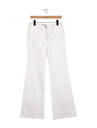 Pre-owned Derek Lam High-rise Wide Leg Jeans In White