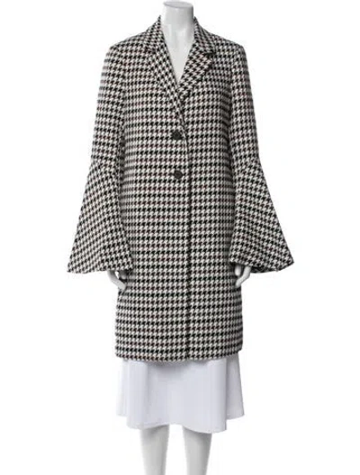 Pre-owned Derek Lam Houndstooth Print Coat In Black
