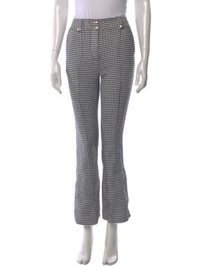 Pre-owned Derek Lam Houndstooth Print Flared Pants In Black