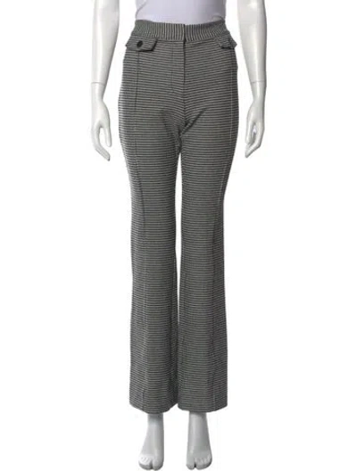 Pre-owned Derek Lam Houndstooth Print Flared Pants In Black