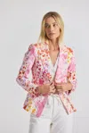 Derek Lam Irina Floral Printed Stretch Linen Blazer