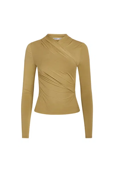 Derek Lam Isaiah Drapey Modal Jersey Long Sleeve Wrap Top