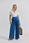 Derek Lam Katrina Chambray Wide Leg Pleated Trouser