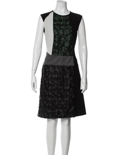 Pre-owned Derek Lam Lace Pattern Knee-length Dress In Black