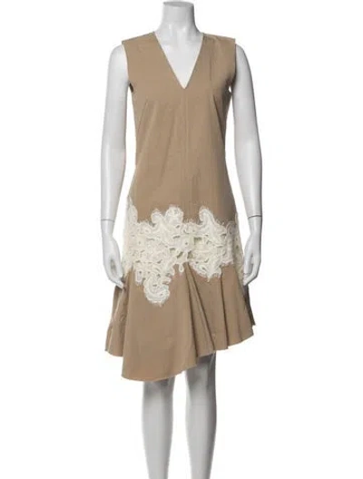 Pre-owned Derek Lam Lace Pattern Knee-length Dress In Neutral