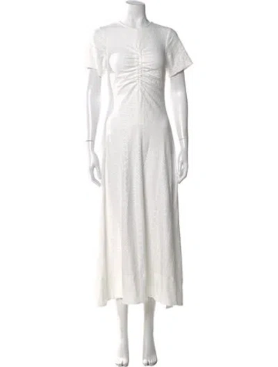 Pre-owned Derek Lam Lace Pattern Long Dress In White
