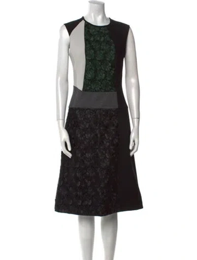 Pre-owned Derek Lam Lace Pattern Midi Length Dress In Black