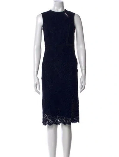 Pre-owned Derek Lam Lace Pattern Midi Length Dress In Blue
