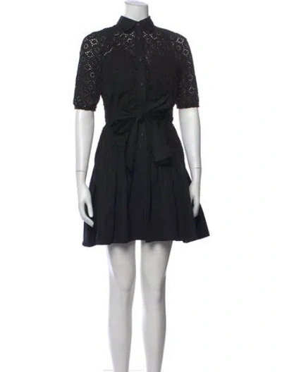 Pre-owned Derek Lam Lace Pattern Mini Dress In Black