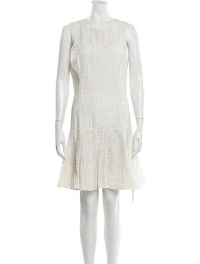 Pre-owned Derek Lam Lace Pattern Mini Dress In Neutrals